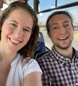 Faces of two researchers travelling to COP27